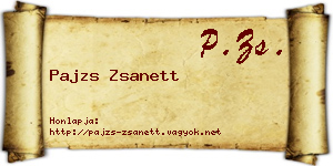 Pajzs Zsanett névjegykártya